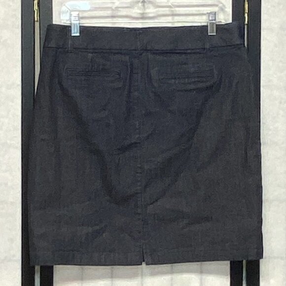 JM Collection High Rise Stretch Denim Pencil Skirt Black 10 Classic Work Chic - Picture 3 of 12